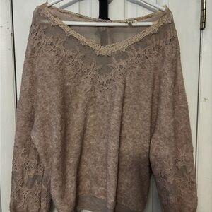 Elegant Lace Trim Women's Sweater